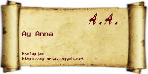 Ay Anna névjegykártya